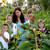 Света с детьми в огороде - Атрур, Настя, Маша и Даша